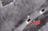 فيديو:القوات الجوية الروسية تدمر قافلة لداعش وتصفي أكثر من 200 مسلح