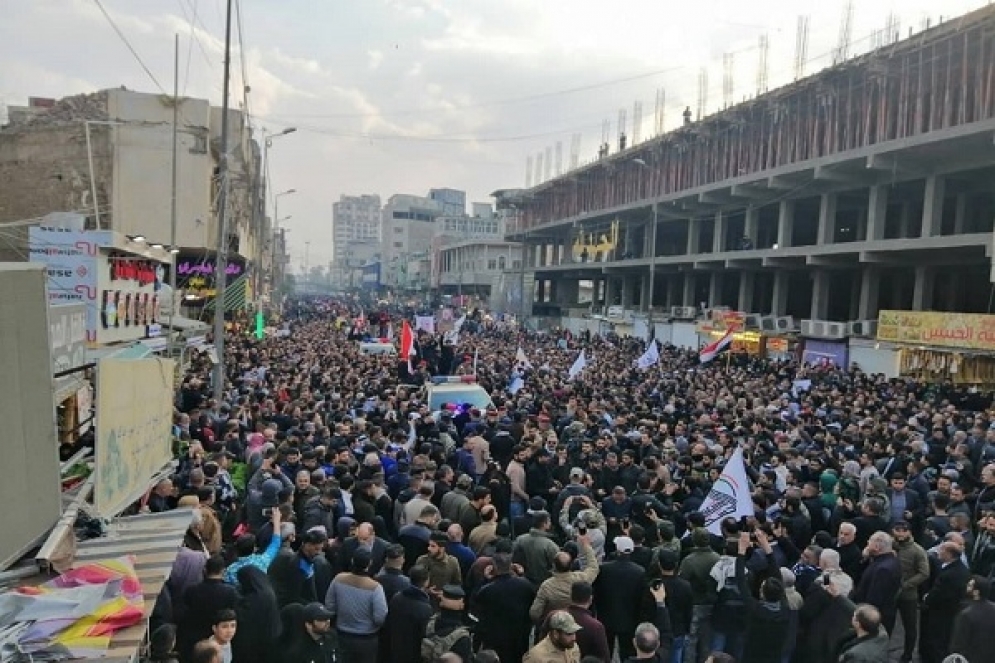 العراق:تشييع حاشد للمهندس وسليماني في بغداد