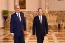 السيسي يستقبل حفتر ورئيس مجلس النواب عقيلة صالح في قصر الاتحادية