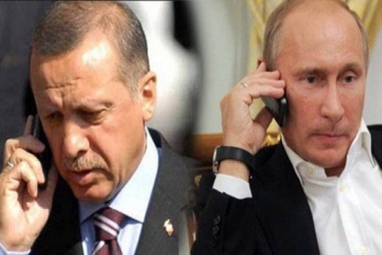 مكالمة هاتفية بين بوتين وأردوغان لبحث التسوية في سوريا 