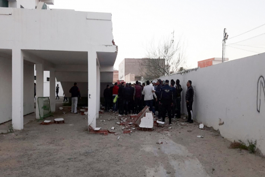 القيروان:إصابات اثر انهيار جدار في قاعة رياضية