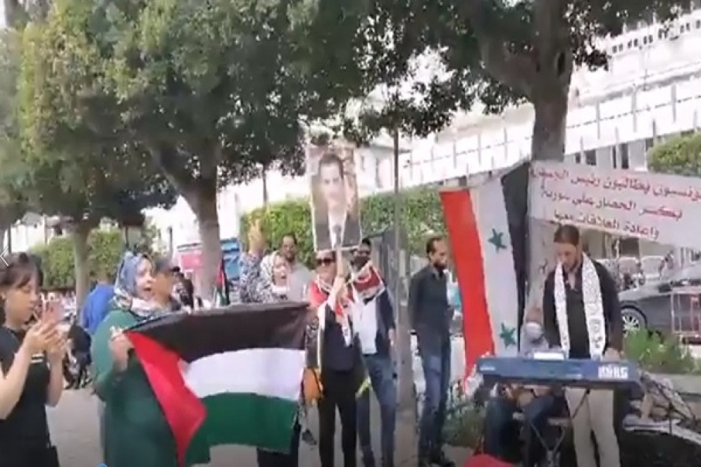 العاصمة: تونسيون و سوريون يطالبون سعيّد بإعادة العلاقات مع دمشق (فيديو)