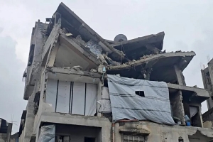 انهيار 4 مبان في غزة بسبب المنخفض الجوي