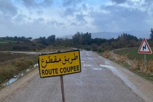 جندوبة.. ارتفاع منسوب المياه يتسبب في انقطاع الطريق بوادي مليز