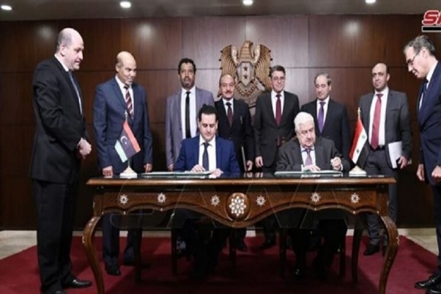 سوريا وليبيا توقعان مذكرة تفاهم بشأن إعادة افتتاح مقرات البعثات الدبلوماسية