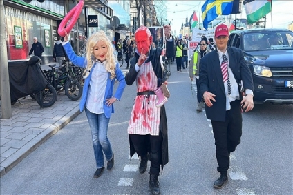 احتجاج في السويد على الهجمات الصـ.ـهيونية ضد غزة ولبنان