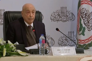 في كلمته بالبرلمان العربي:عقيلة صالح يدعو إلى سحب الاعتراف بحكومة السراج