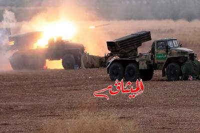 بالفيديو: الجيش السوري يرجم قناصي &quot;داعش&quot; بصواريخ &quot;غراد&quot;